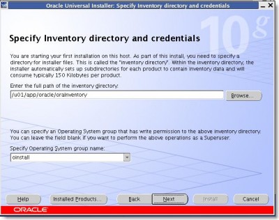 Oracle Universal Installer - Specify Inventory directory and credentials.jpg