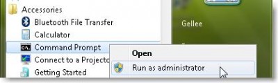 Command Prompt and run as Administrator